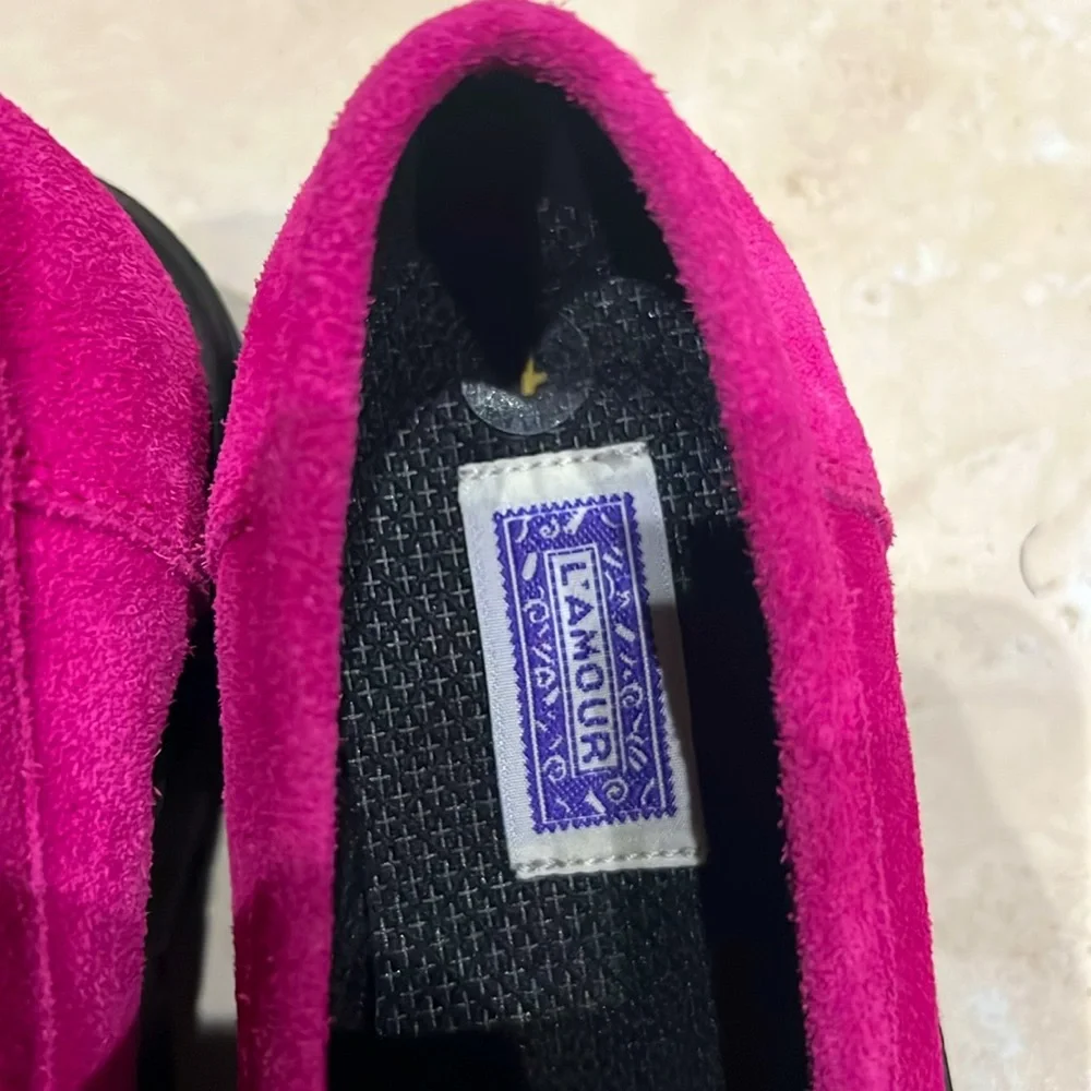 L'Amour suede platform loafer shoes